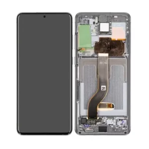 LCD / Scherm met frame voor Samsung Galaxy S20 Plus SM-G985F/ S20 Plus 5G SM-G986B (GH82-31441B/GH82-31442B) - Origineel - Service pack - Cloud White - No Camera