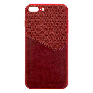 Siliconen hoesje met kaarthouder voor Apple iPhone 7 Plus / 8 Plus – Rood