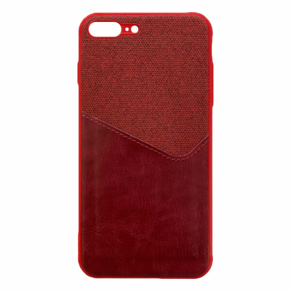 Siliconen hoesje met kaarthouder voor Apple iPhone 7 Plus / 8 Plus – Rood