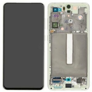 LCD / Scherm met frame voor Samsung Galaxy S21 FE – Origineel – Service Pack – Groen