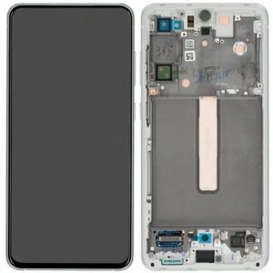 LCD / Scherm met frame voor Samsung Galaxy S21 FE – Origineel – Service Pack – Wit