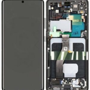 LCD / Scherm met frame voor Samsung Galaxy S21 Ultra – Origineel – Service Pack – Zwart