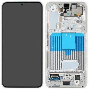 LCD / Scherm met frame voor Samsung Galaxy S22 – Origineel – Service Pack – Wit