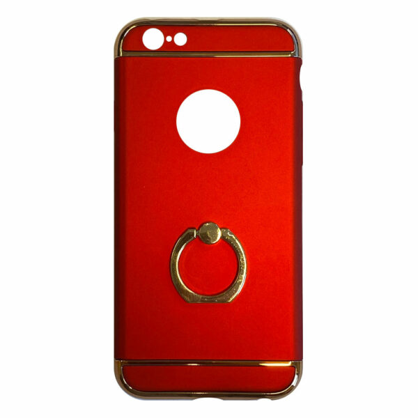 Fit Fashion – Hardcase Hoesje –  Met ring – Geschikt voor iPhone 6/6S – Rood