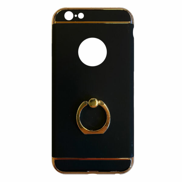 Fit Fashion – Hardcase Hoesje –  Met ring – Geschikt voor iPhone 6/6S – Zwart