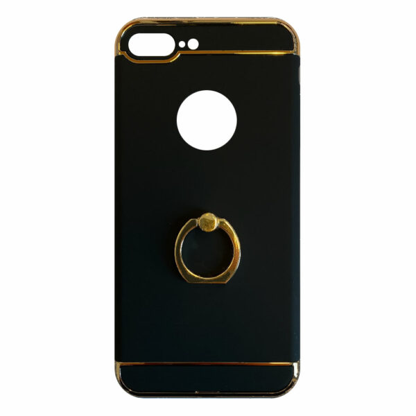 Fit Fashion – Hardcase Hoesje –  Met ring – Geschikt voor iPhone 7 Plus – Zwart