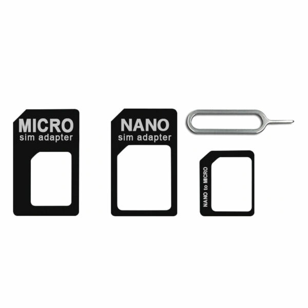 Khocell – Nano Sim Adapter – 3 in 1 – Zwart