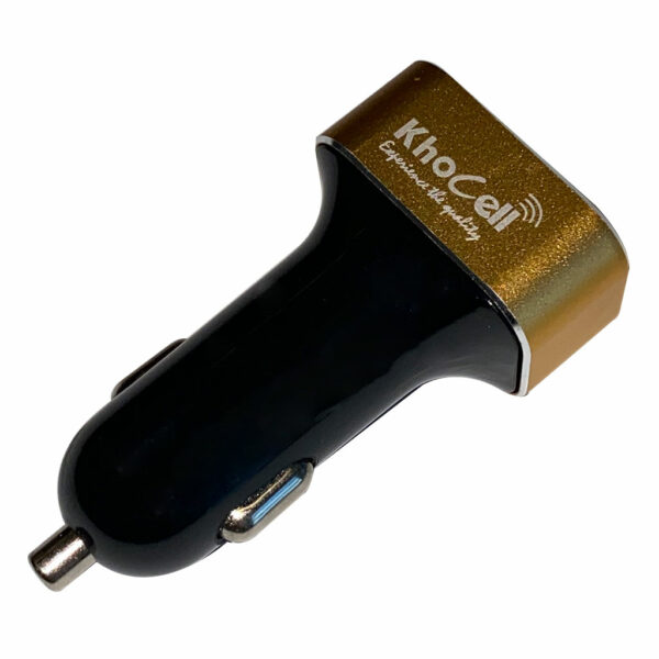 Khocell – Quick Car Charger – 3 USB poorten – Zwart/Goud