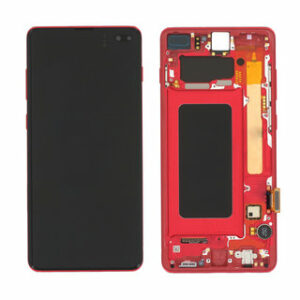 LCD / Scherm met frame voor Samsung Galaxy S10 Plus – Origineel – Service pack – Prism Red