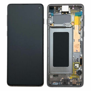 LCD / Scherm met frame voor Samsung Galaxy S10 – Origineel – Service pack – Donker grijs