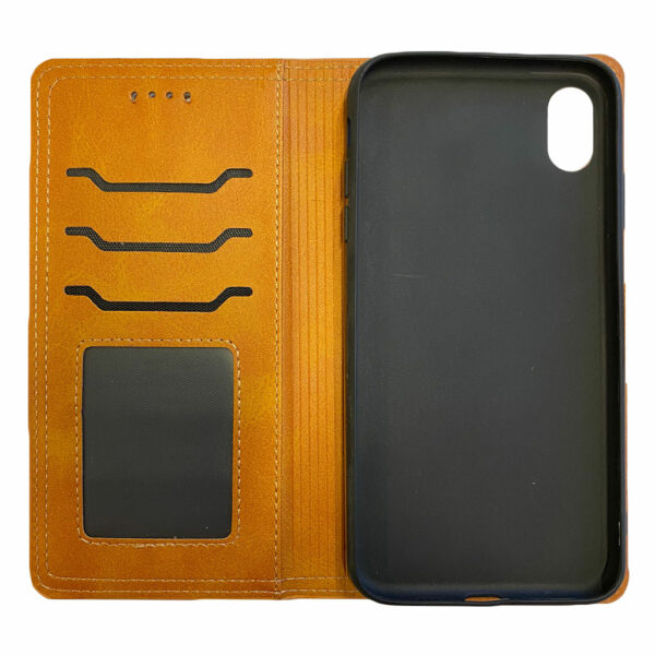 Bookcase cover voor Apple iPhone XR – Cognac