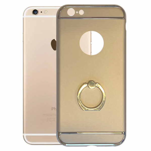 Fit Fashion – Hardcase Hoesje –  Met ring – Geschikt voor iPhone 6/6S – Goud