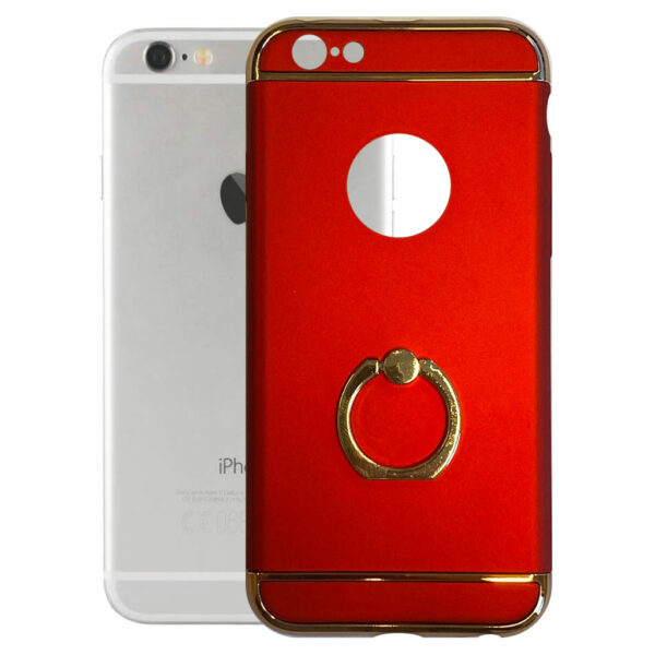 Fit Fashion – Hardcase Hoesje –  Met ring – Geschikt voor iPhone 6/6S – Rood