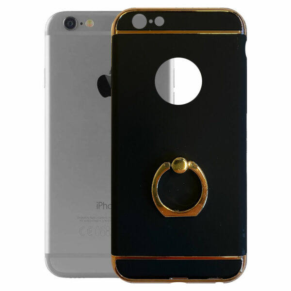 Fit Fashion – Hardcase Hoesje –  Met ring – Geschikt voor iPhone 6/6S – Zwart