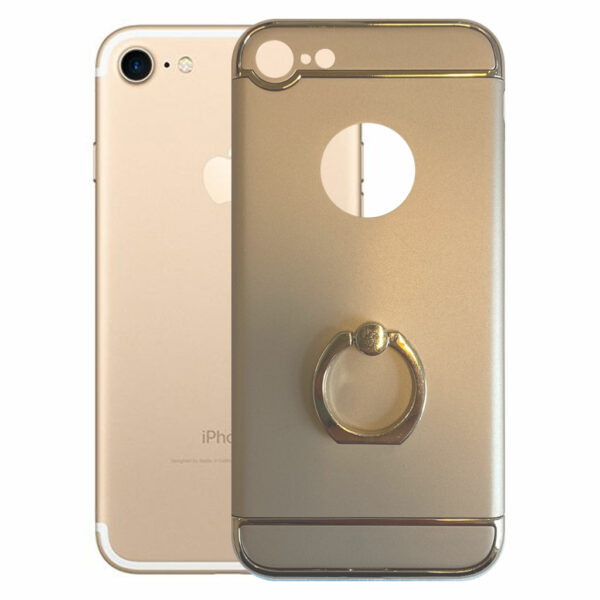 Fit Fashion – Hardcase Hoesje –  Met ring – Geschikt voor iPhone 7 – Goud