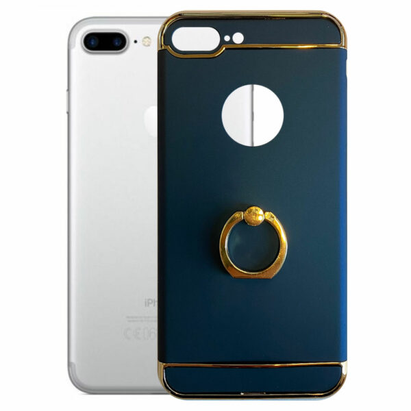 Fit Fashion – Hardcase Hoesje –  Met ring – Geschikt voor iPhone 7 Plus – Blauw