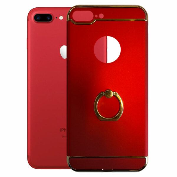 Fit Fashion – Hardcase Hoesje –  Met ring – Geschikt voor iPhone 7 Plus – Rood