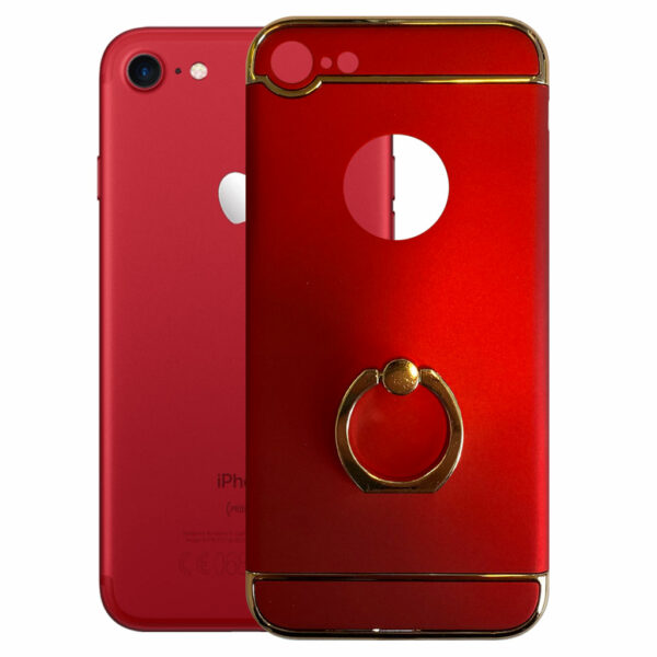 Fit Fashion – Hardcase Hoesje –  Met ring – Geschikt voor iPhone 7 – Rood