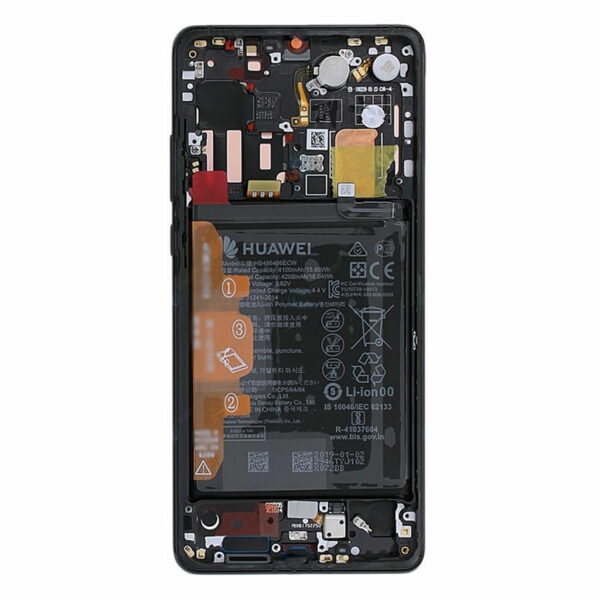 LCD / Scherm met frame en batterij voor Huawei P30 – Service Pack – Zwart