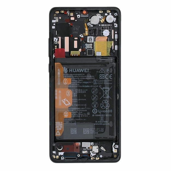 Origineel LCD / Scherm met frame en batterij voor Huawei P30 Pro – Service pack – Zwart