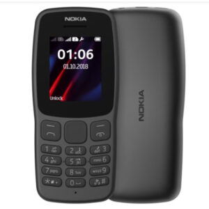 Nokia 106 - frontside and backside - black