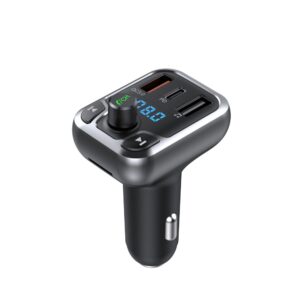 Rixus - Bluetooth Car FM Transmitter QC3.0 + Type C Dual Port Fast Charge RXBT25 1