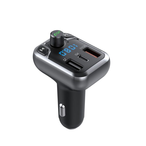 Rixus - Bluetooth Car FM Transmitter QC3.0 + Type C Dual Port Fast Charge RXBT25 3