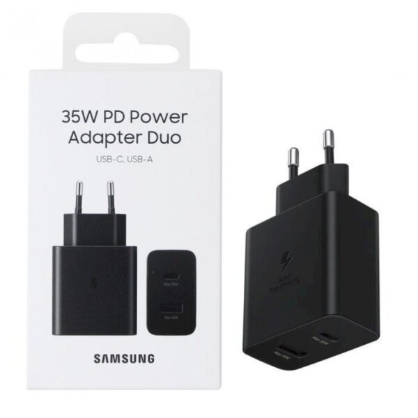 Samsung 35W PD Power Adapter Duo USB-C, USB-A - Black- with package