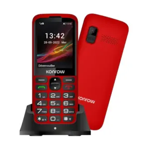 Konrow - Senior 280 Next - Red - Front and back side with charging station