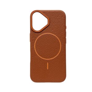 Leatherlook Magnetic Magsafe Case - iPhone 16 - Bruin
