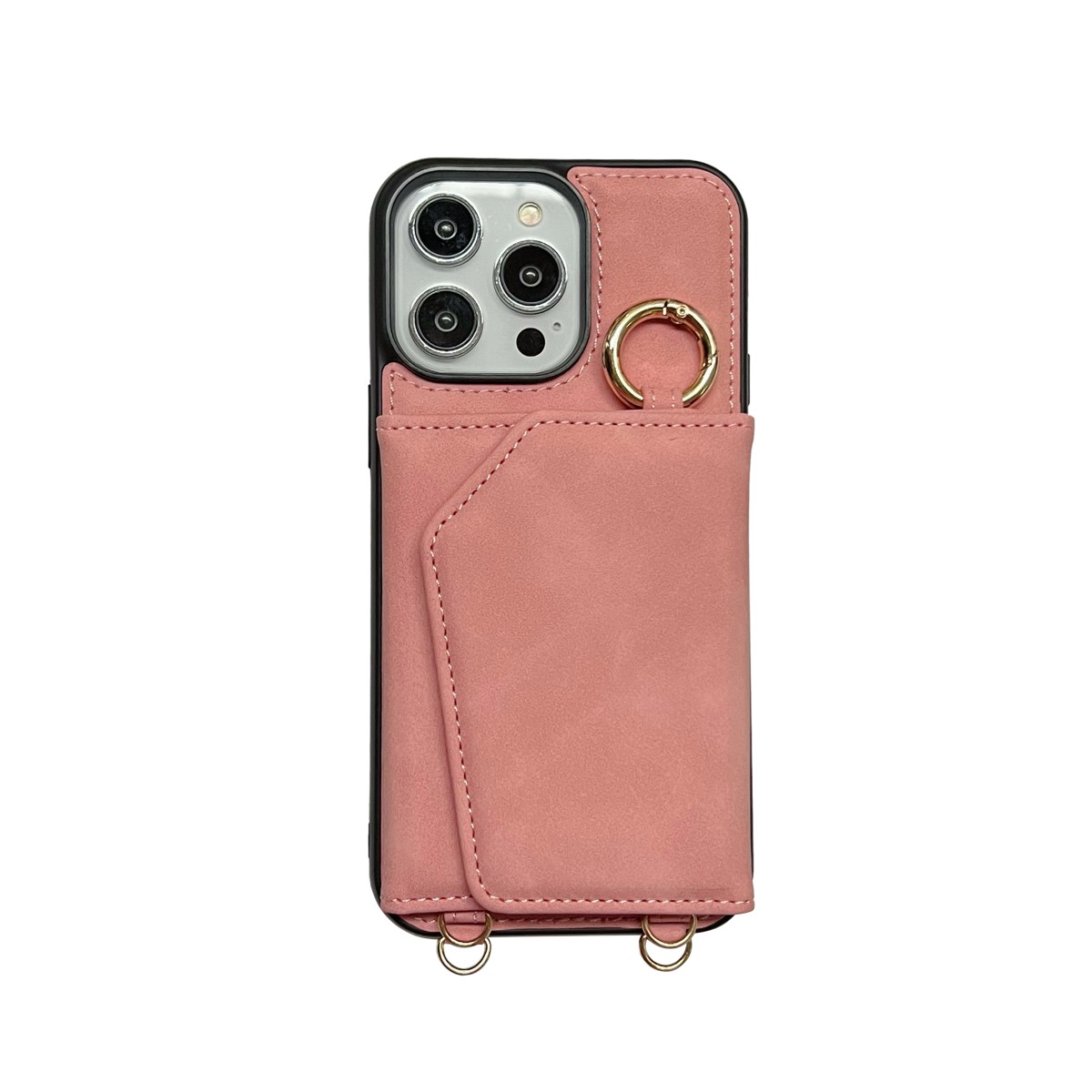 CaseMania 2-in-1 Crossbody + Magsafe Wallet – iPhone 16 Pro – Roze casemania-2-in-1-crossbody-magsafe-wallet-iphone-16-PNK-achterkant