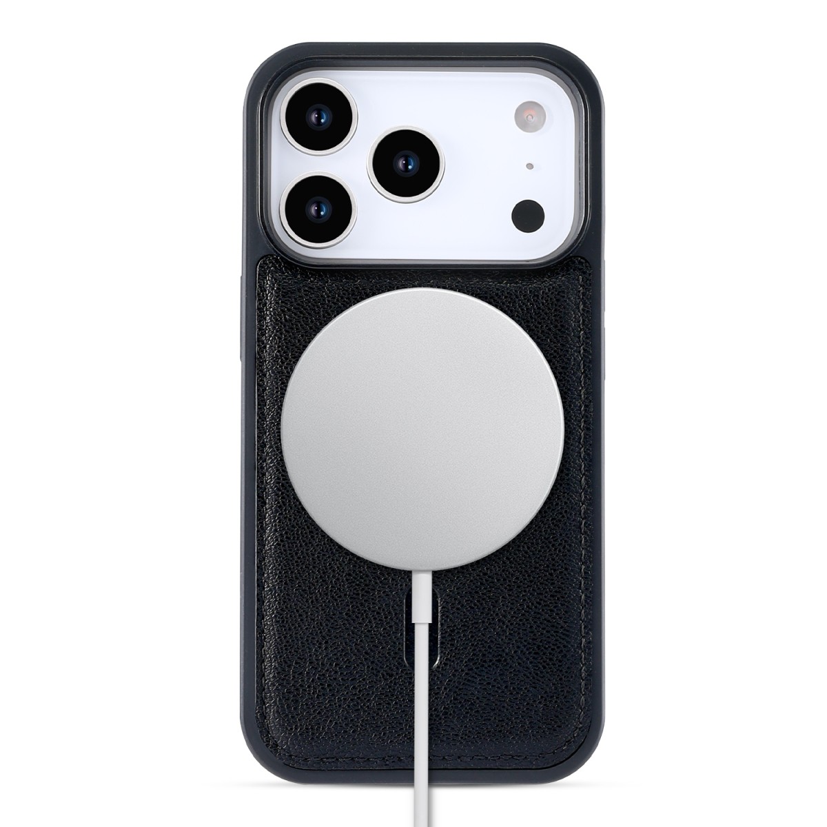 CaseMania Fine Grain 2-in-1 Magsafe Wallet Case – Iphone 17 Air- Zwart casemania-fine-grain-2-in-1-magsafe-wallet-case-iphone-17-series-blk-achterkant-magsafe