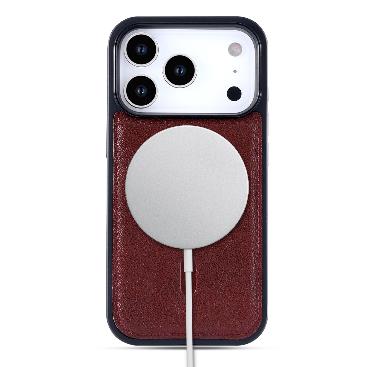 CaseMania Fine Grain 2-in-1 Magsafe Wallet Case – Iphone 17 Air- Bordeaux casemania-fine-grain-2-in-1-magsafe-wallet-case-iphone-17-series-bor-achterkant-magsafe