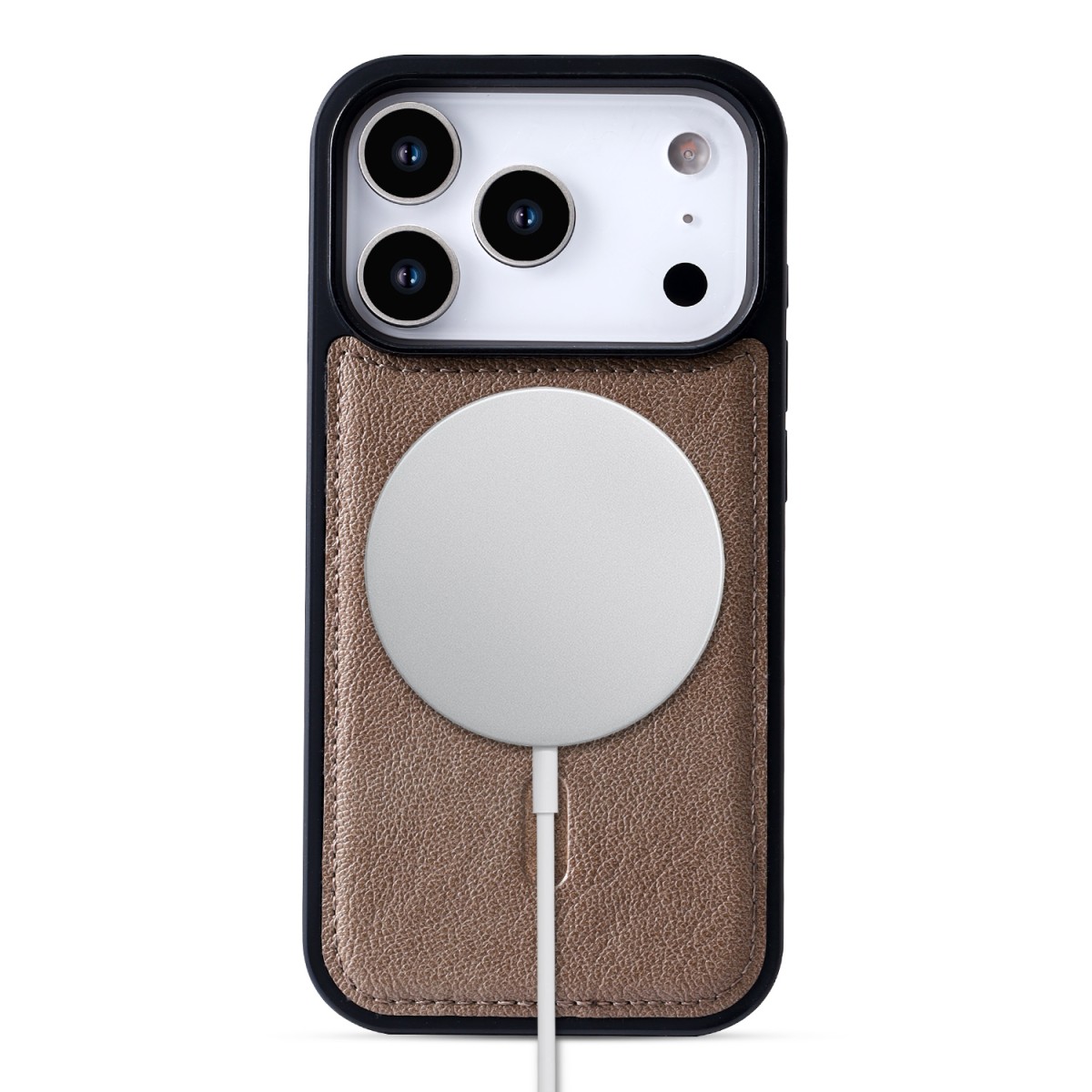 CaseMania Fine Grain 2-in-1 Magsafe Wallet Case – Iphone 17 Air- Bruin casemania-fine-grain-2-in-1-magsafe-wallet-case-iphone-17-series-air-achterkant-magsafe