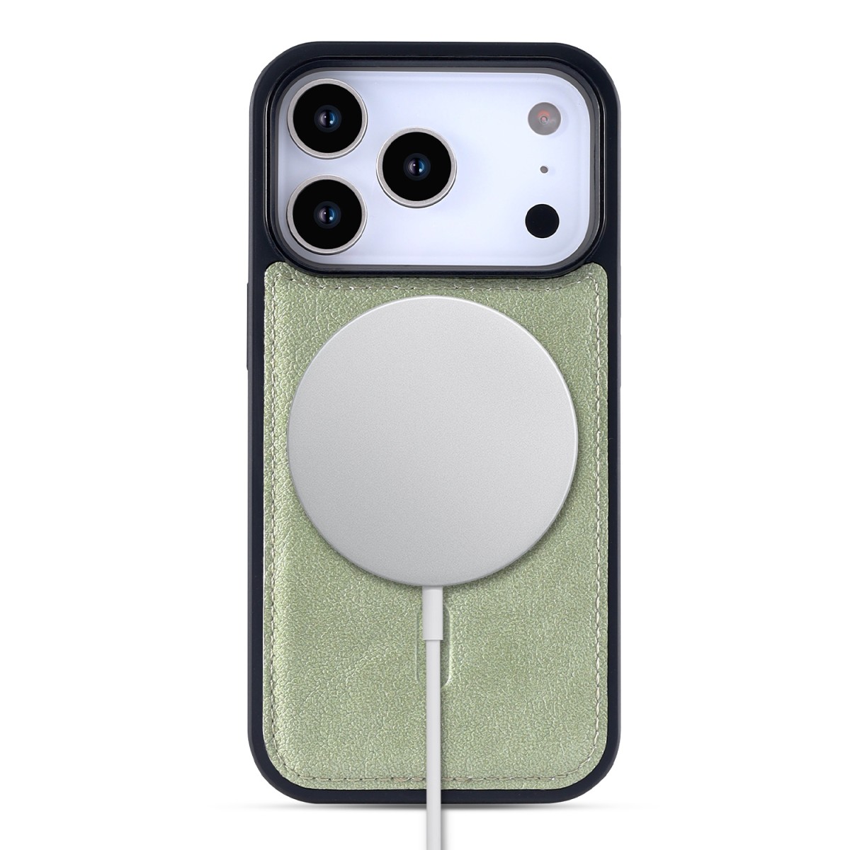 CaseMania Fine Grain 2-in-1 Magsafe Wallet Case – Iphone 17 Air- Pistache casemania-fine-grain-2-in-1-magsafe-wallet-case-iphone-17-series-pis-achterkant-magsafe