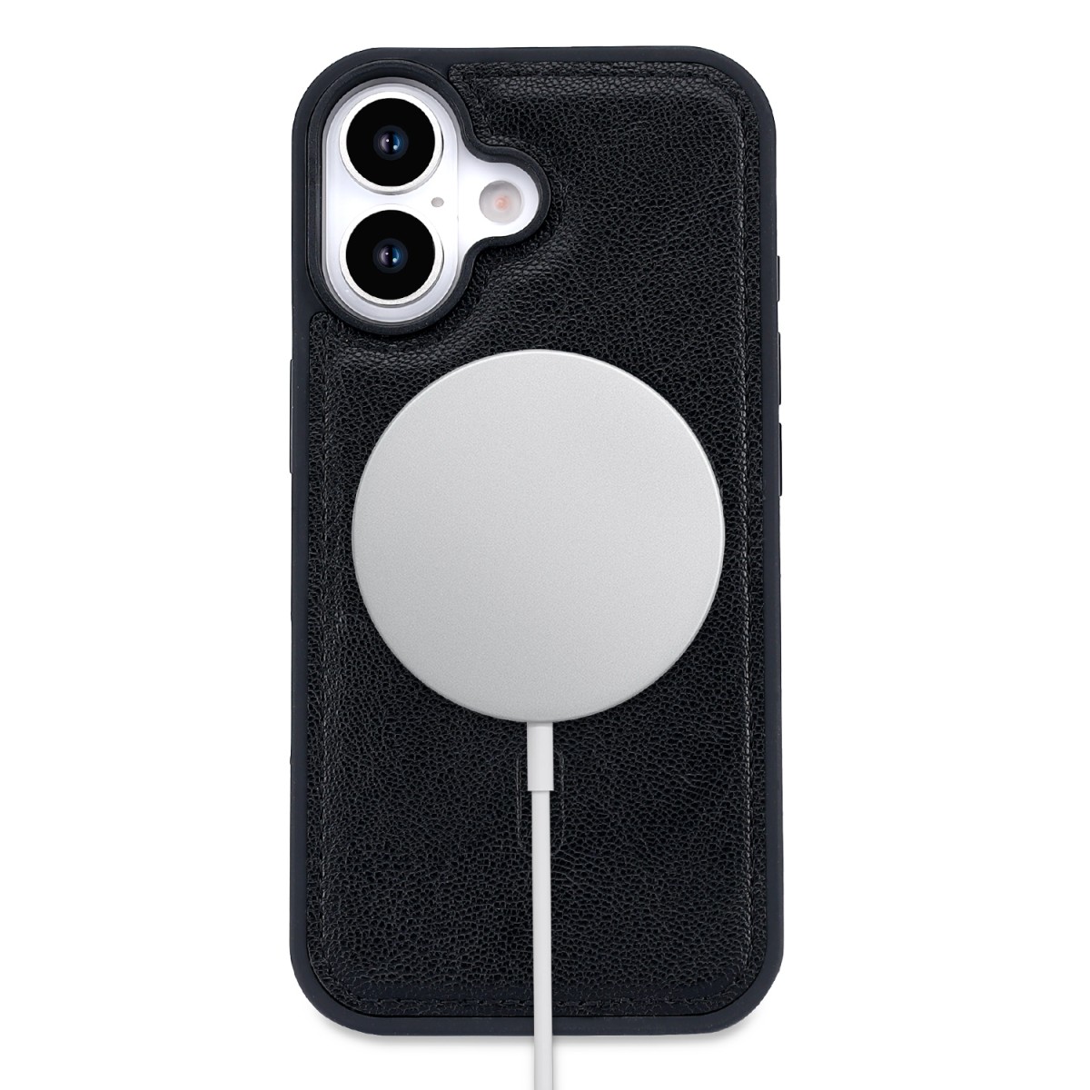 CaseMania Fine Grain 2-in-1 Magsafe Wallet Case – Iphone 17 – Zwart casemania-fine-grain-2-in-1-magsafe-wallet-case-iphone-17-series-blk-achterkant-magsafe