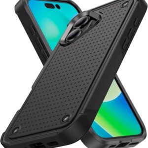 Extreme Protection Rugged Armor Case – iPhone 16 – Zwart extreme-protection-rugged-armor-case-iphone-16- series- BLK-voor en achterkant