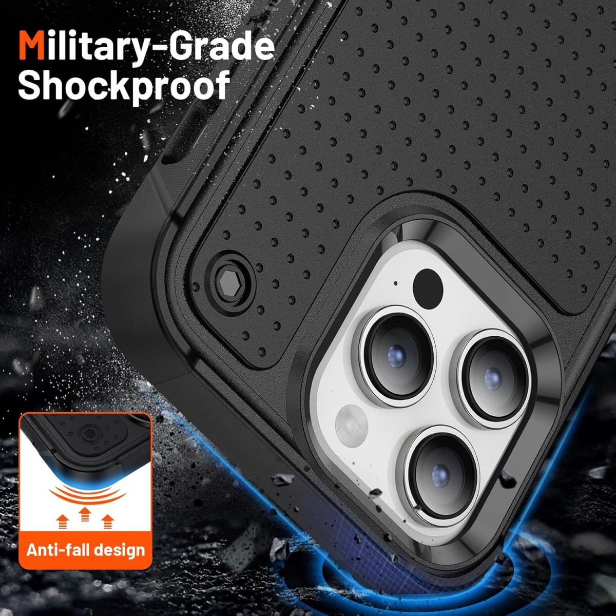 Extreme Protection Rugged Armor Case – iPhone 16 Pro Max – Zwart extreme-protection-rugged-armor-case-iphone-16-series-BLK-achterkant