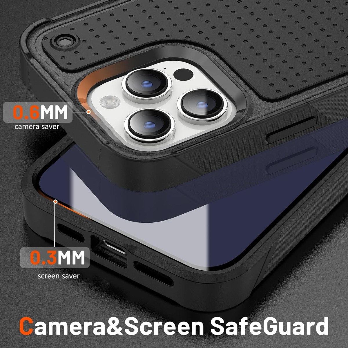 Extreme Protection Rugged Armor Case – iPhone 16 Pro Max – Zwart extreme-protection-rugged-armor-case-iphone-16-BLk- achterkant 2