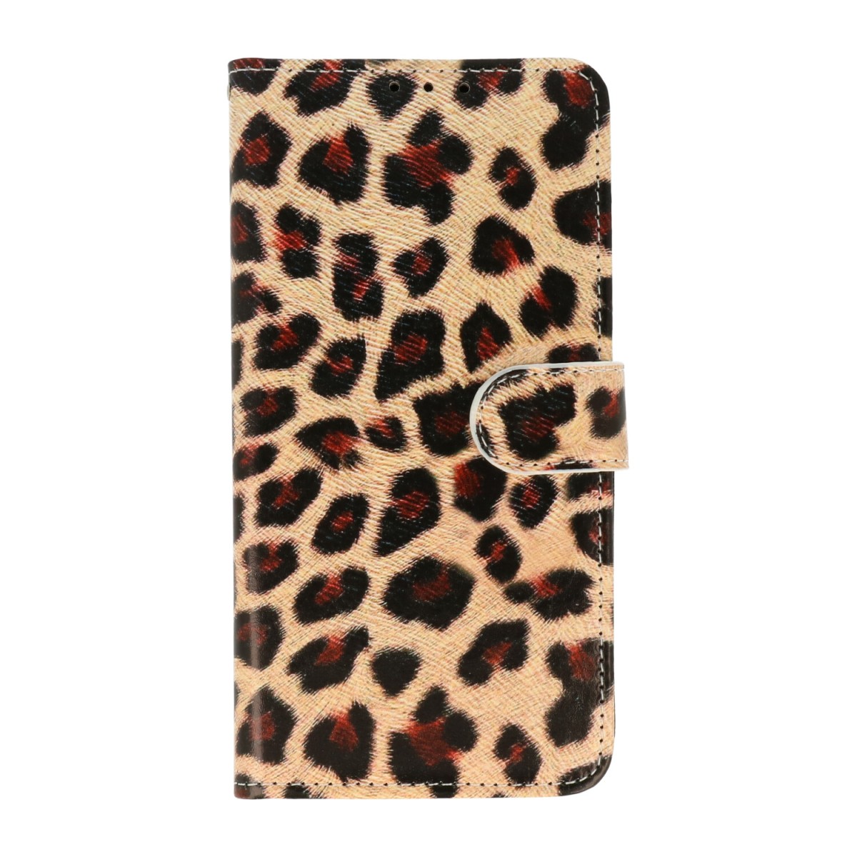 Bookcase cover voor Apple iPhone 16 – Luipaard print iphone-16-series-bookcase-print-luipaard-Voorkant