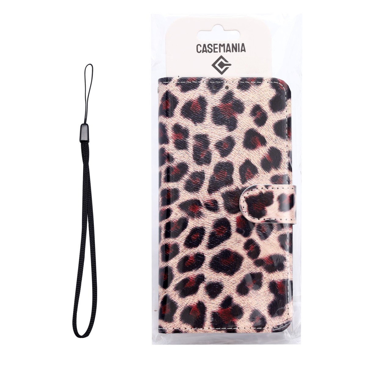 Bookcase cover voor Apple iPhone 17 – Luipaard print iphone-17-series-bookcase-print-luipaard-voorkant