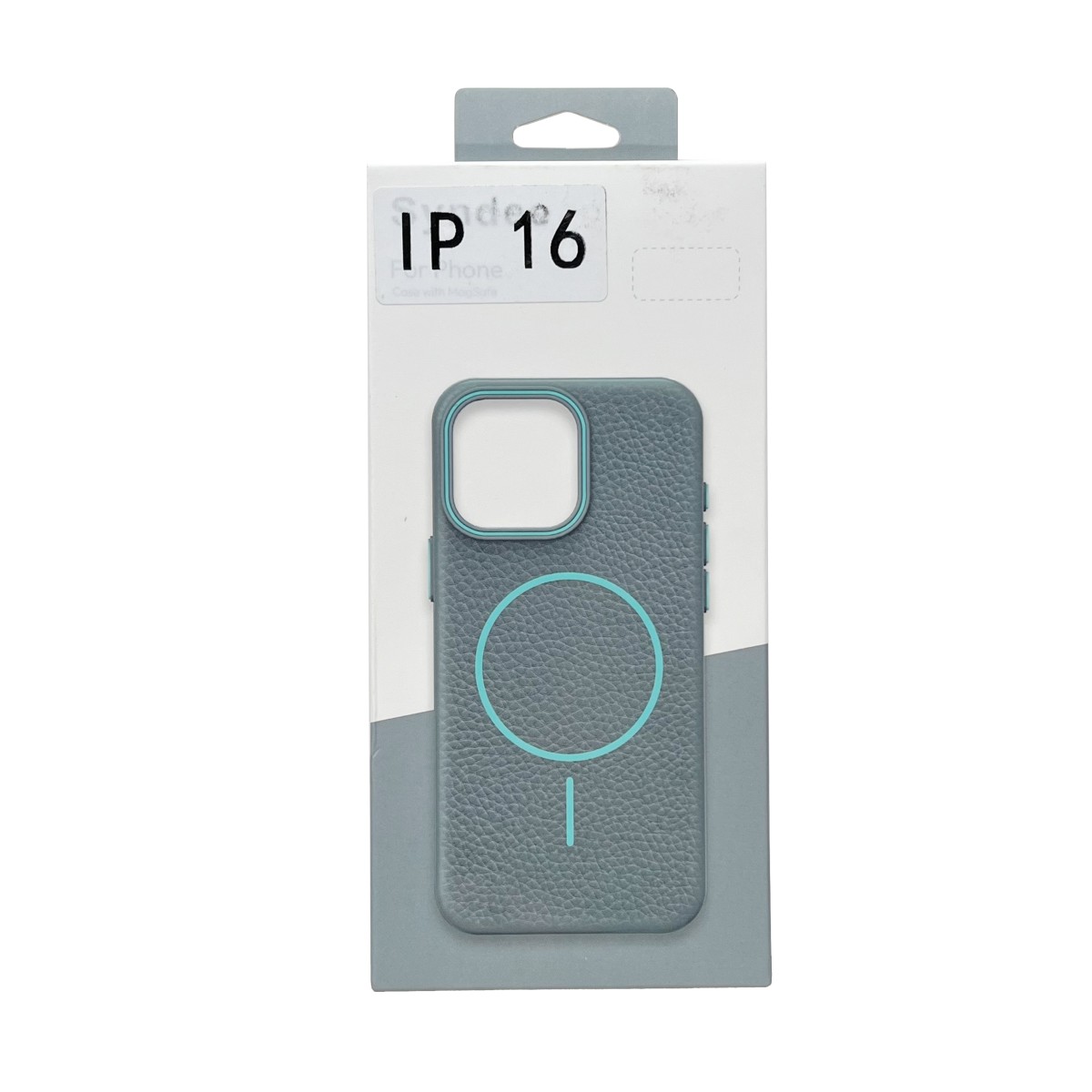 Leatherlook Magnetic Magsafe Case – iPhone 16 – Turquoise leatherlook-magnetic-magsafe-case-iphone-16-TQU- doos