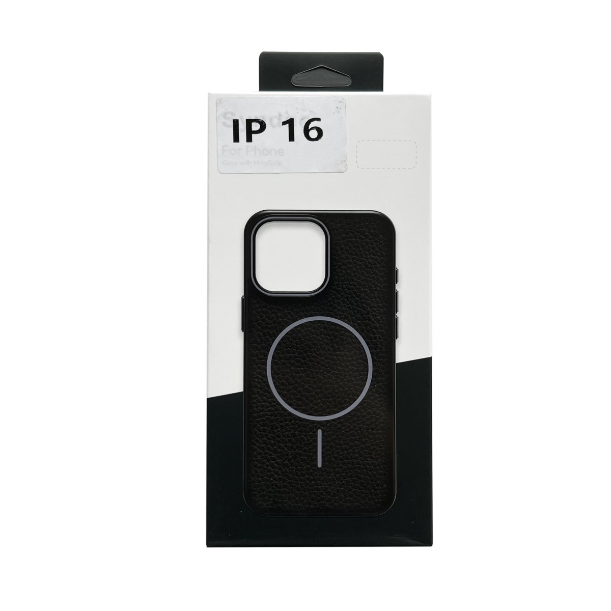 Leatherlook Magnetic Magsafe Case – iPhone 16 – Zwart leatherlook-magnetic-magsafe-case-iphone-16-pro-BLK-hoesje