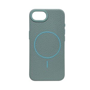 Leatherlook Magnetic Magsafe Case – iPhone 16e – Turquoise leatherlook-magnetic-magsafe-case-iphone-16-series-TQU-achterkant