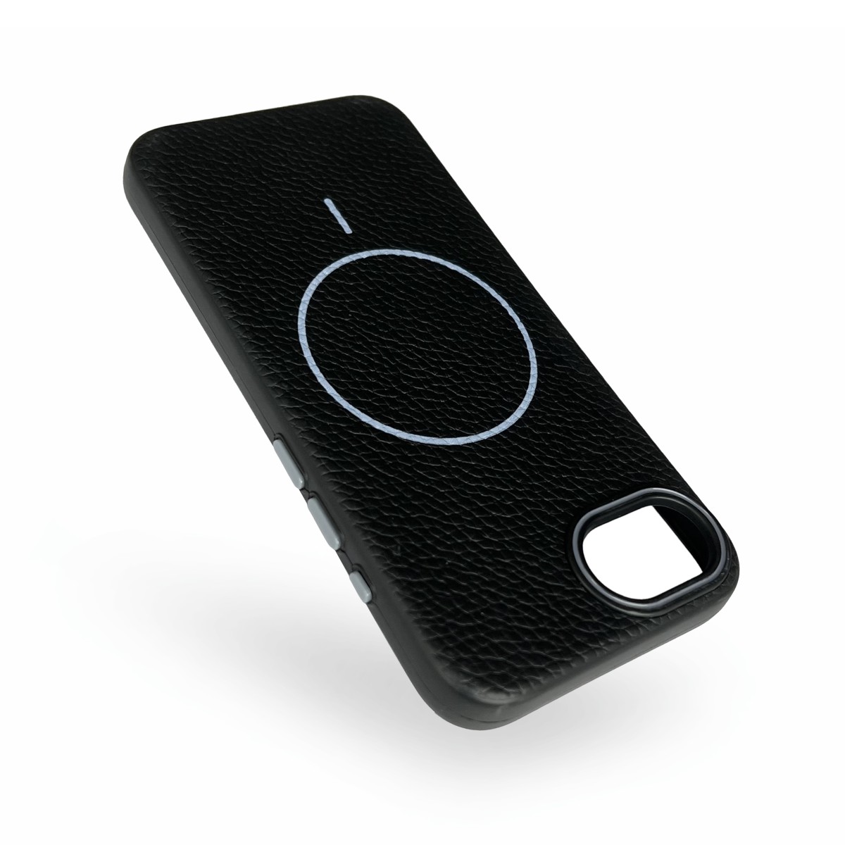 Leatherlook Magnetic Magsafe Case – iPhone 16e – Zwart leatherlook-magnetic-magsafe-case-iphone-16-series-blk-achterkant 3