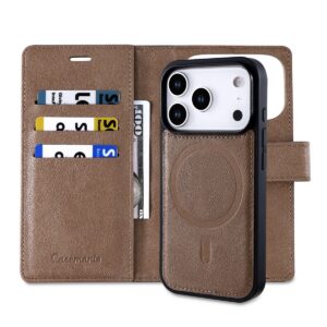 CaseMania Fine Grain 2-in-1 Magsafe Wallet Case – Iphone 17 Pro Max – Bruin casemania-fine-grain-2-in-1-magsafe-wallet-case-iphone-17-series-1-brn