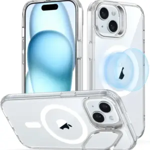ESR Hybrid Case with Stash Stand – iPhone 15 – Transparant esr-classic-hybrid-magsafe-iphone-15-hoesje-met-stand-transparant_1