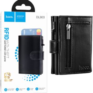 HOCO Pop-Up Wallet met RFID – Pasjeshouder met Rits – Zwart Hoco Pasjeshouder met Rits - Zwart - Uitschuifbaar Creditkaarthouder mannen & Vrouwen - Anti-theft Portemonnee met RFID - 10 Pasvakjes Pop up Wallet met Brief- en Muntgeld Vakken