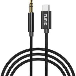 TUNIQ USB-C naar 3,5mm Jack Adapter – 100cm – Zwart TUNIQ USB-C naar 3,5mm Jack Adapter – 100cm – Zwart