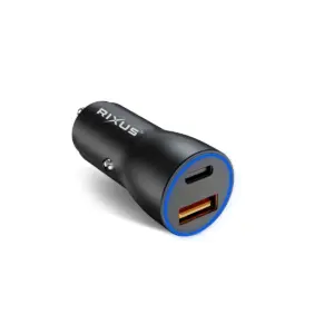 Rixus RXCC12 USB-C PD + QC3.0 Autolader 38W Zwart Rixus RXCC12 USB-C PD + QC3.0 Autolader 38W Zwart